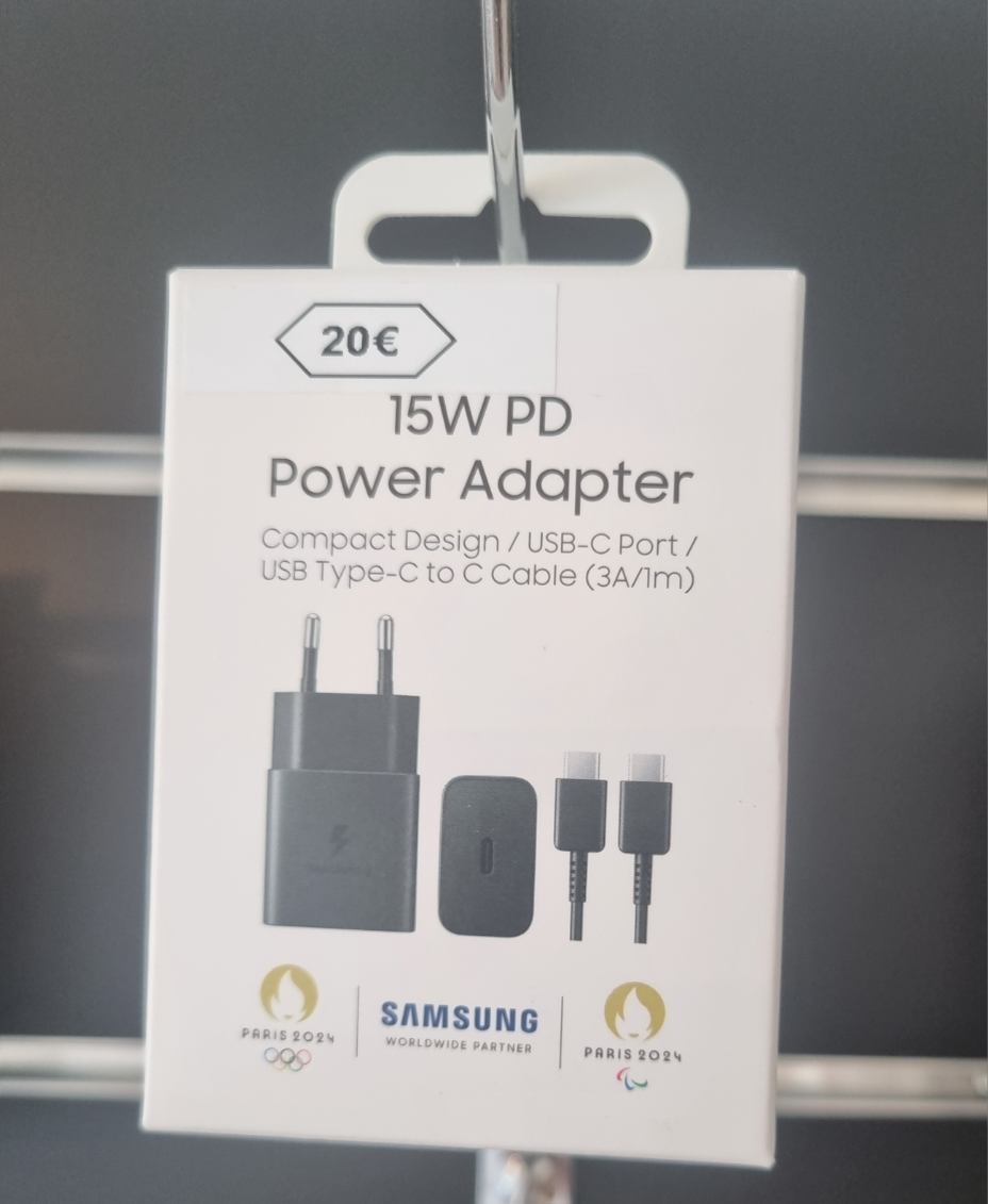 Chargeur USB-C avec câble USB-C/USB-C – SAMSUNG